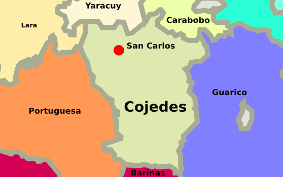 Mapa de busqueda inmuebles en Cojedes Venezuela